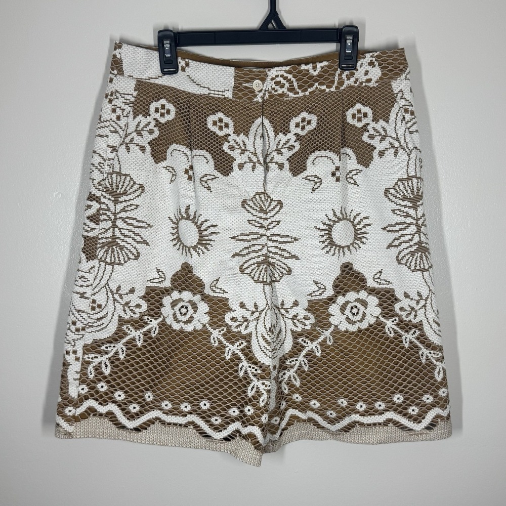 Anthro‎ Beatrice .B Lace Bermuda Shorts Ivory Boho Coastal Grandma Chic $337 NEW - Picture 4 of 16